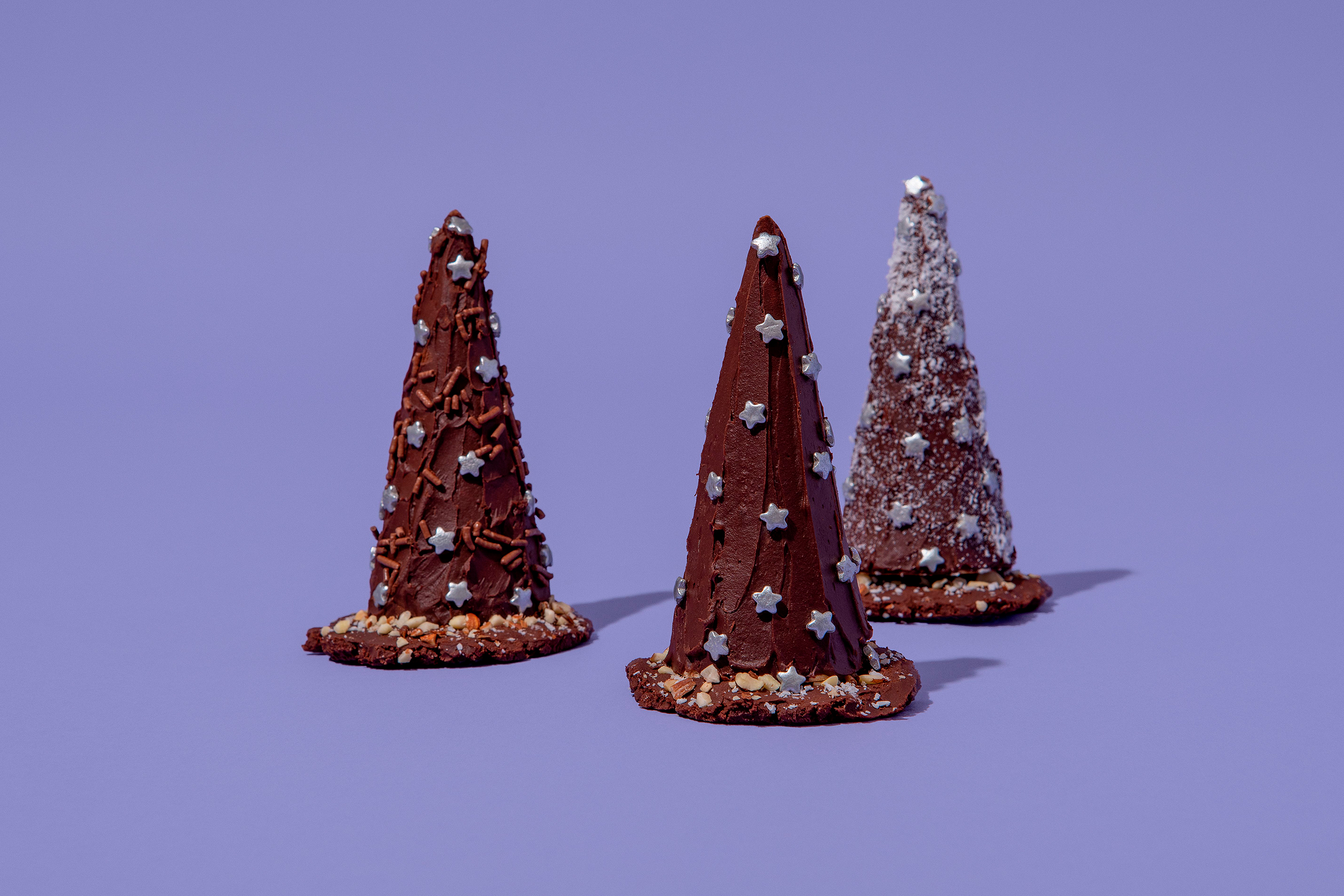 Arbolitos de navidad de chocolate